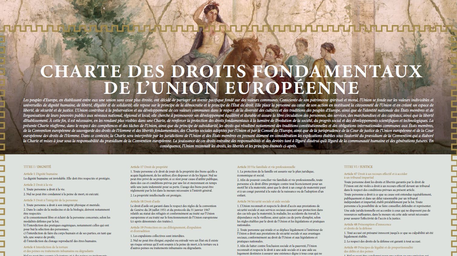 CHARTE DES DROITS FONDAMENTAUX DE L'UNION EUROPÉENNE